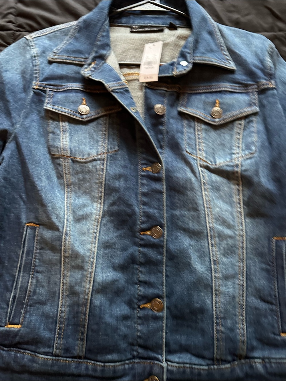 New York & Company Dark Blue Denim Jacket